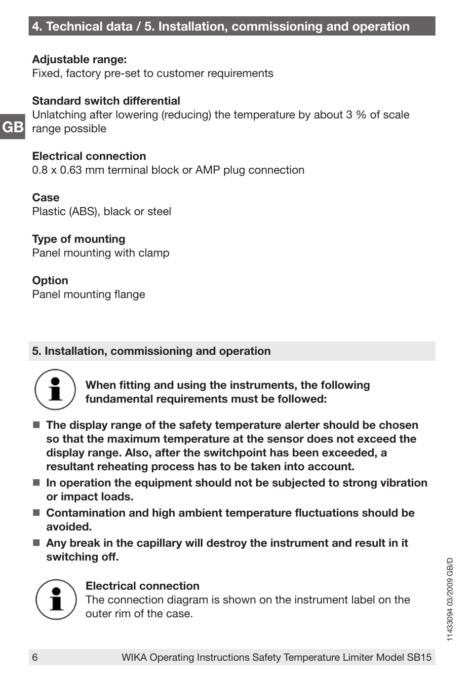 WIKA SB15 User Manual | Page 6 / 20