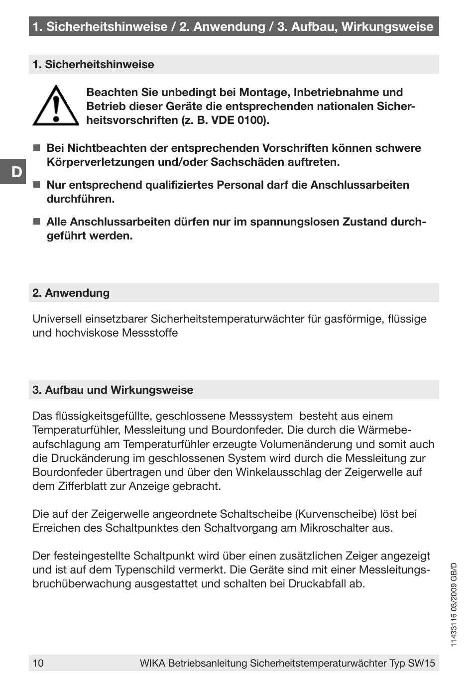 WIKA SW15 User Manual | Page 10 / 20