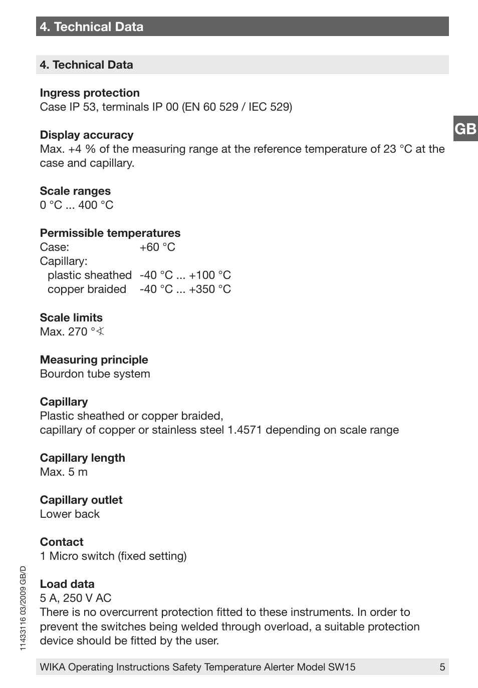 WIKA SW15 User Manual | Page 5 / 20