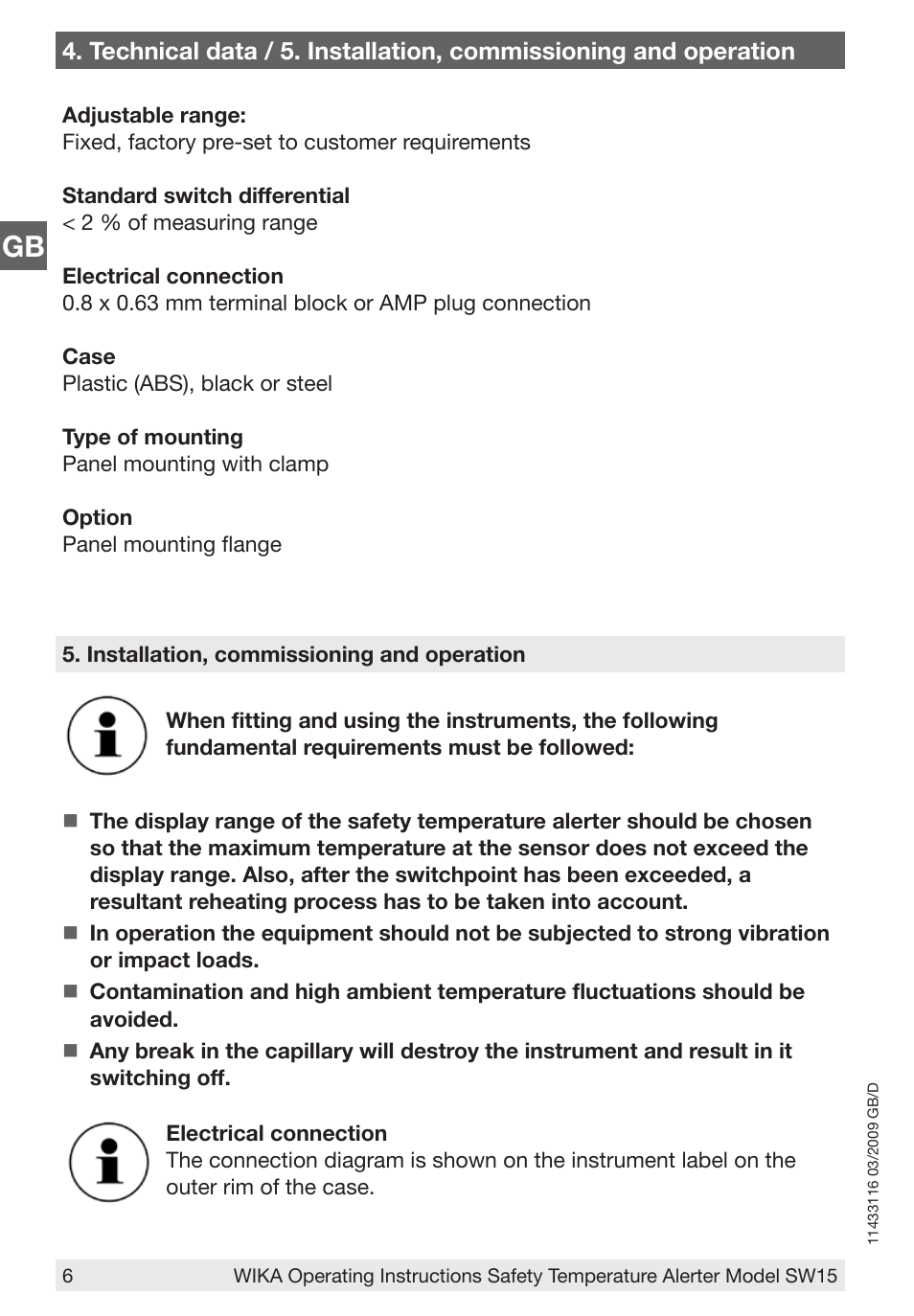 WIKA SW15 User Manual | Page 6 / 20