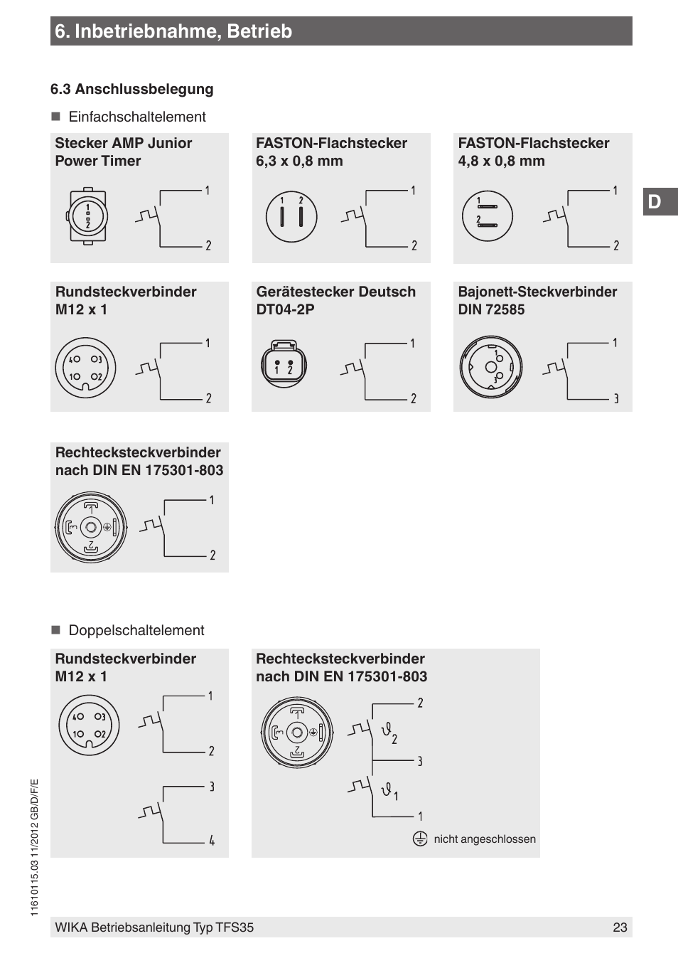 Inbetriebnahme, betrieb | WIKA TFS35 User Manual | Page 23 / 52