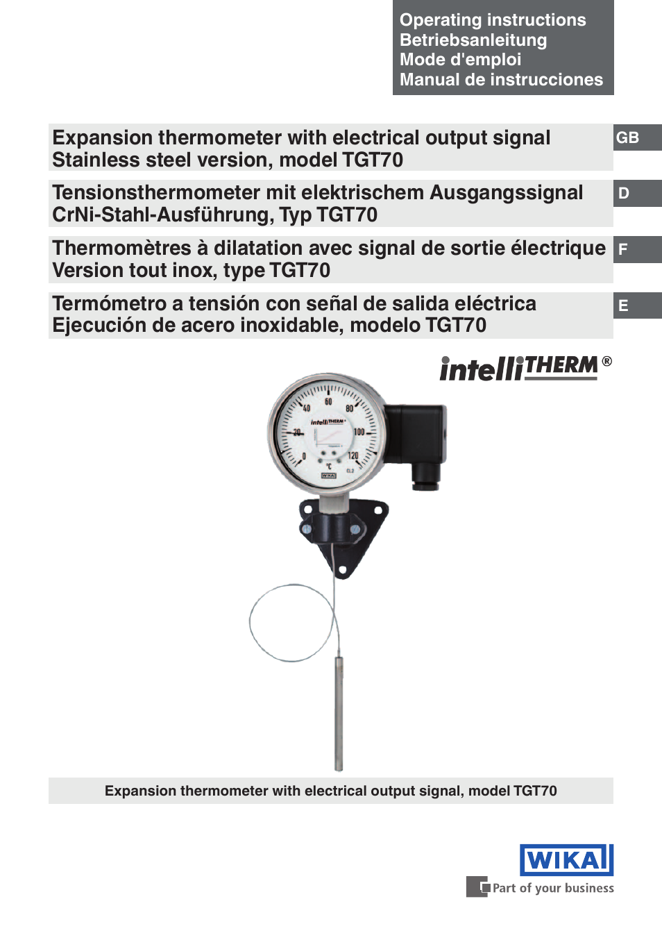 WIKA TGT70 User Manual | 60 pages
