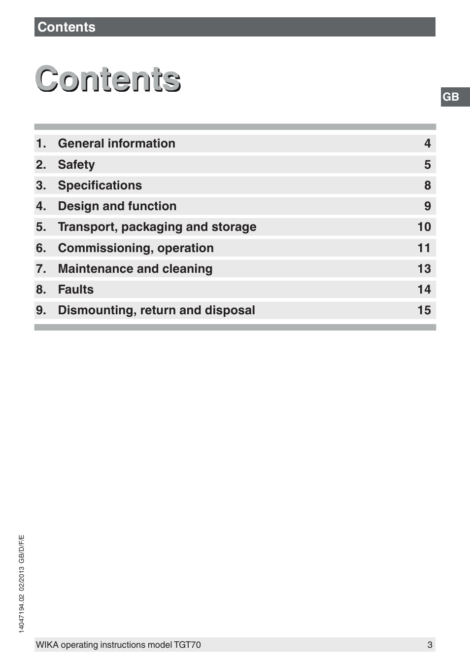 WIKA TGT70 User Manual | Page 3 / 60