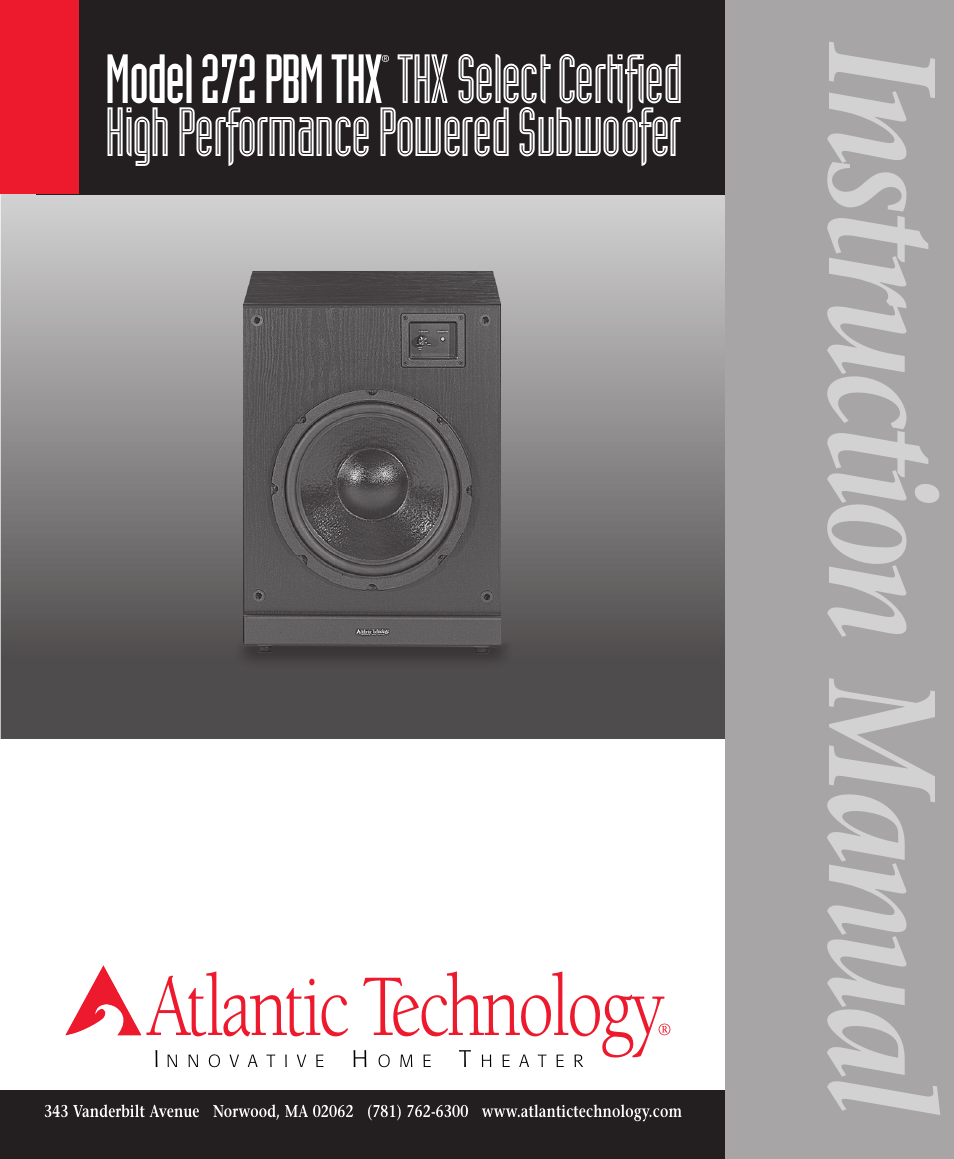 Atlantic Technology 272 PBM THX User Manual | 12 pages