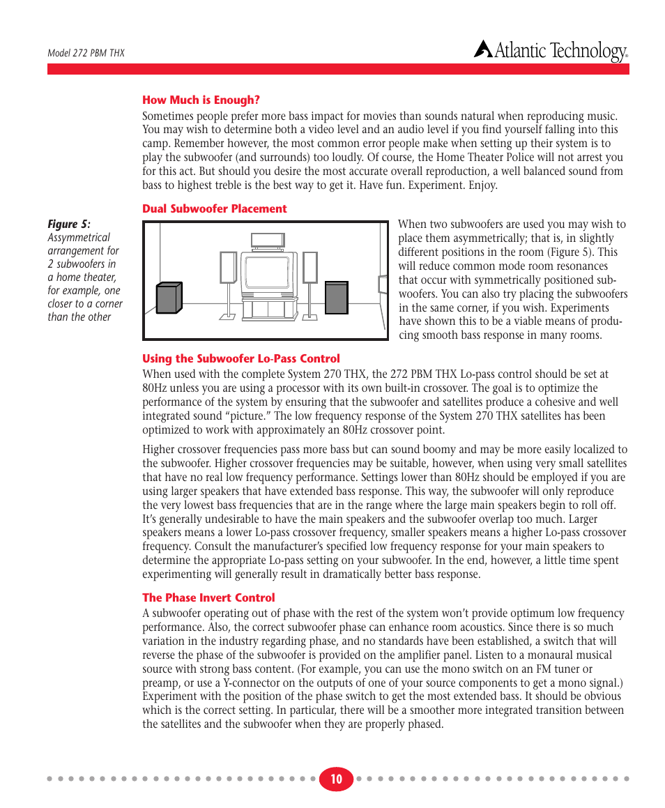 Atlantic technology | Atlantic Technology 272 PBM THX User Manual | Page 10 / 12