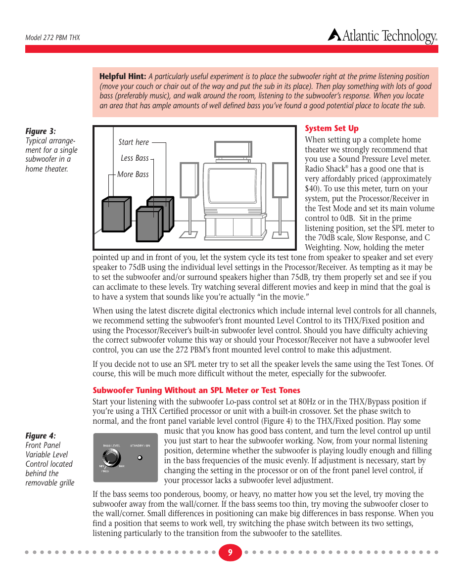Atlantic technology | Atlantic Technology 272 PBM THX User Manual | Page 9 / 12