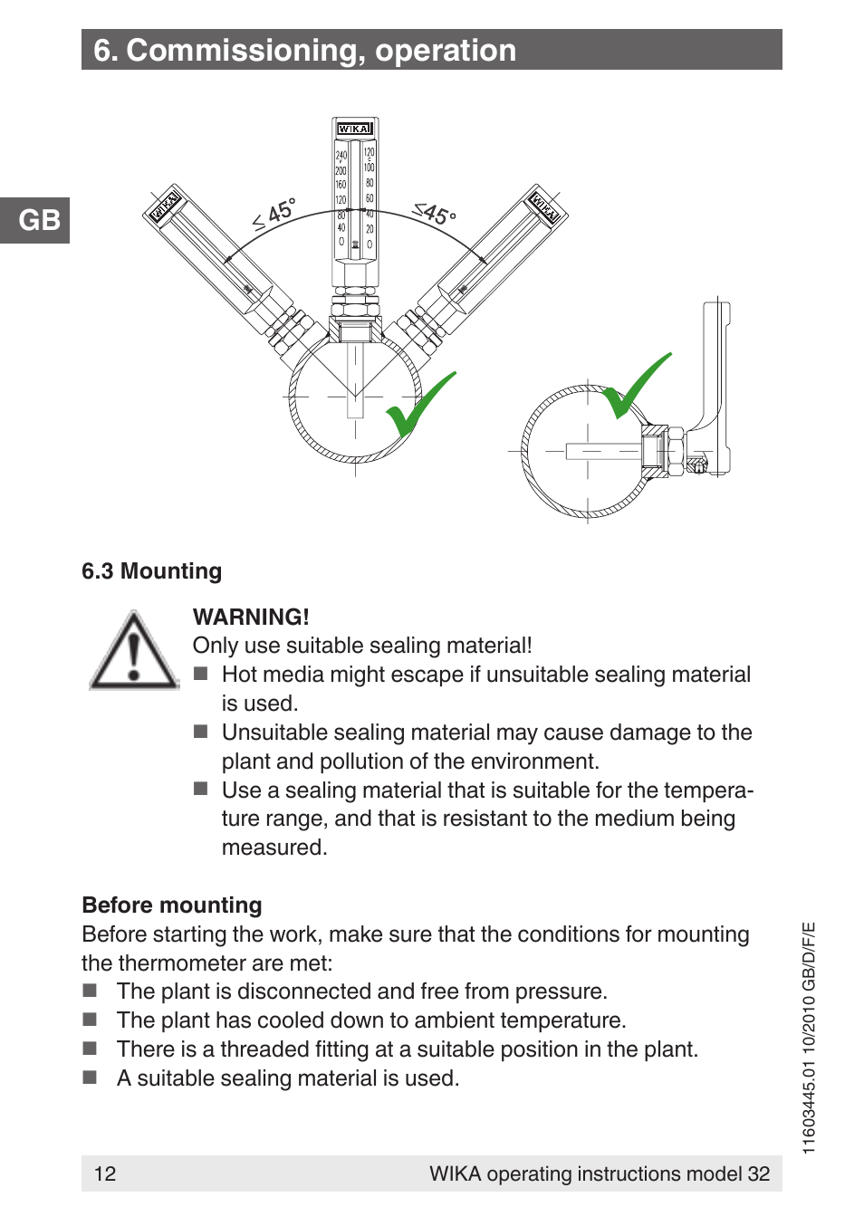 WIKA 32 User Manual | Page 12 / 68