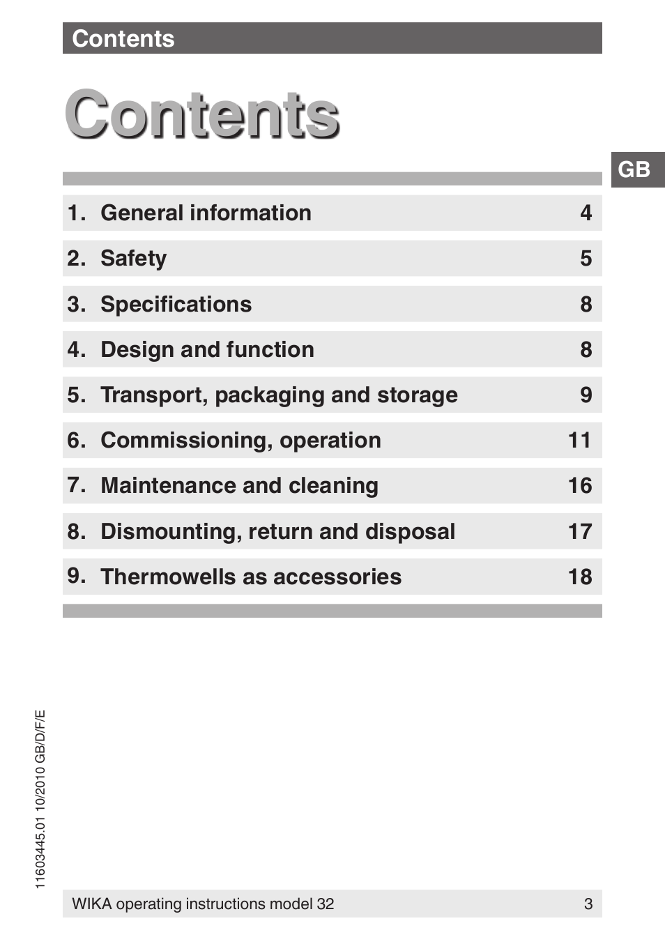 WIKA 32 User Manual | Page 3 / 68