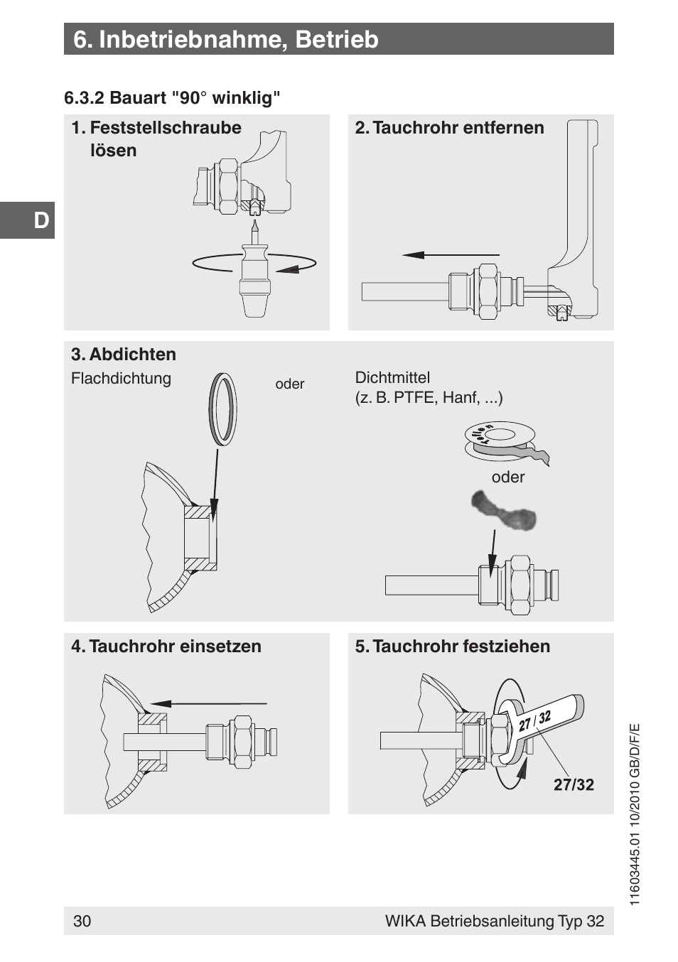 Inbetriebnahme, betrieb | WIKA 32 User Manual | Page 30 / 68