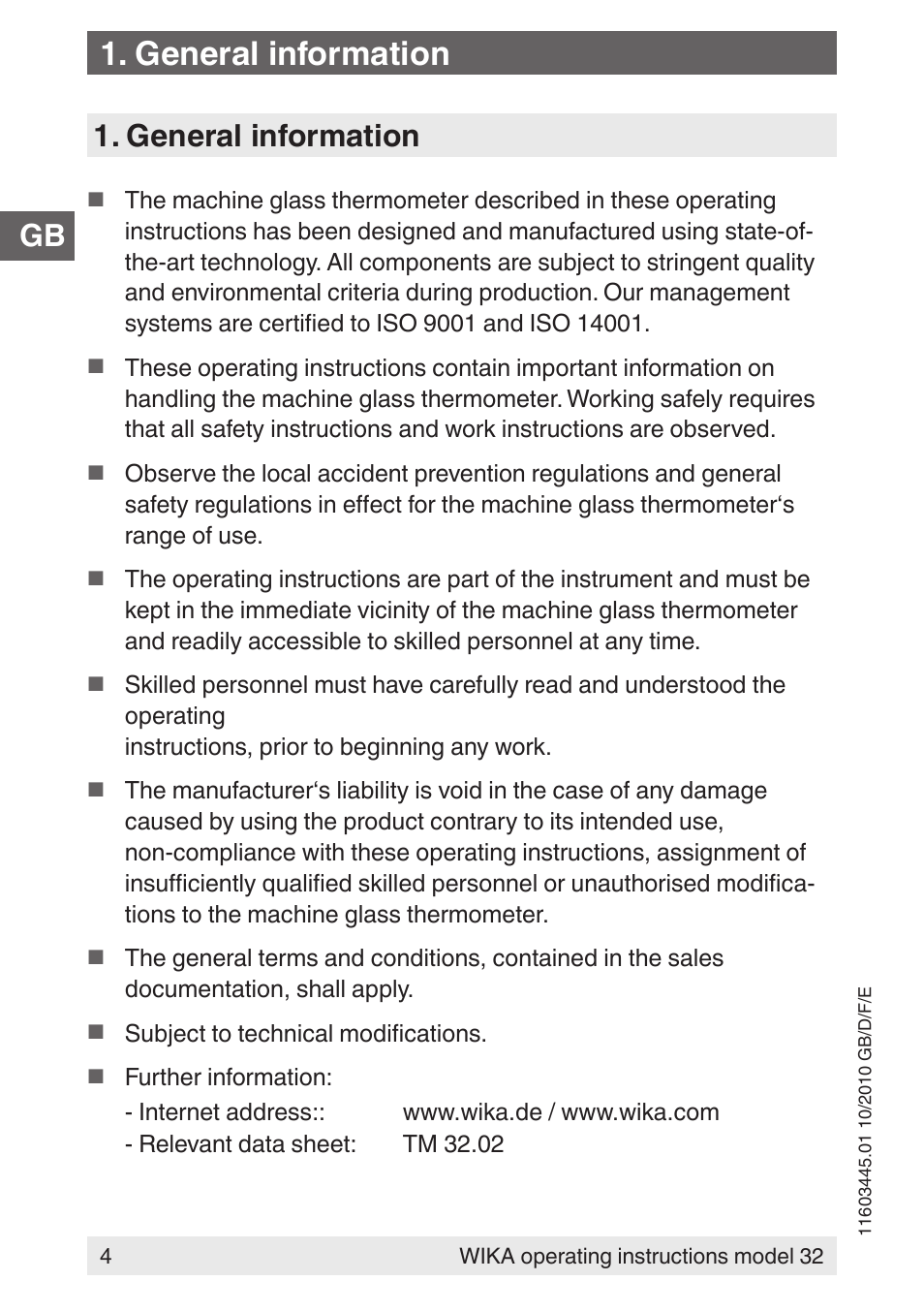 General information | WIKA 32 User Manual | Page 4 / 68