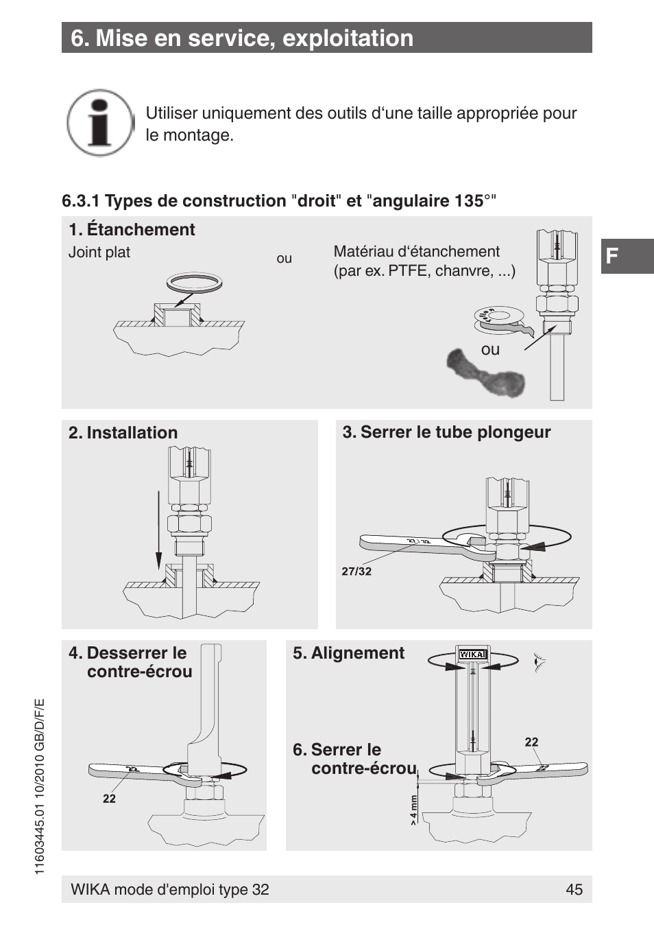 Mise en service, exploitation | WIKA 32 User Manual | Page 45 / 68