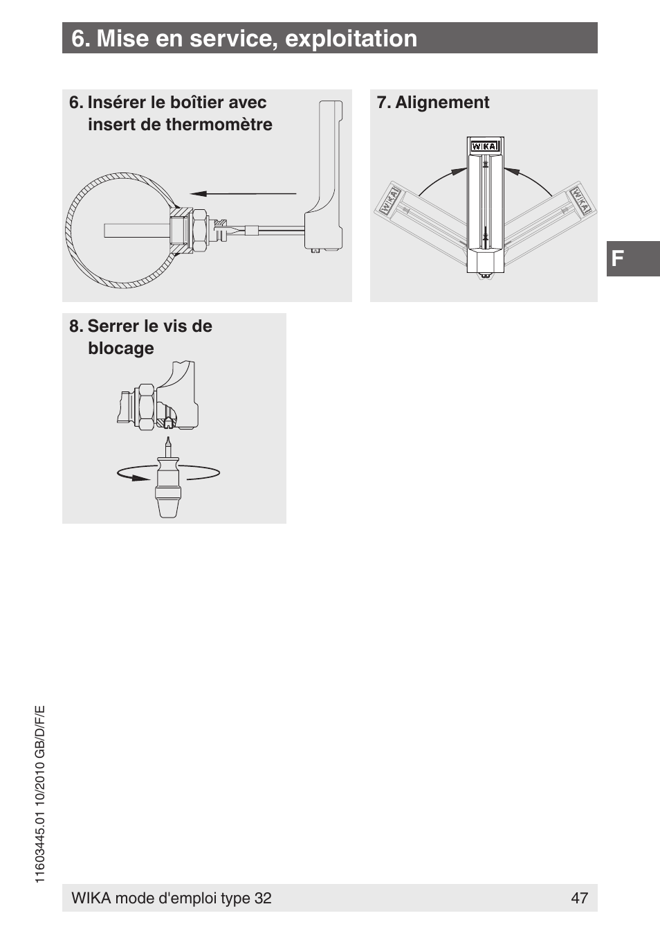 Mise en service, exploitation | WIKA 32 User Manual | Page 47 / 68