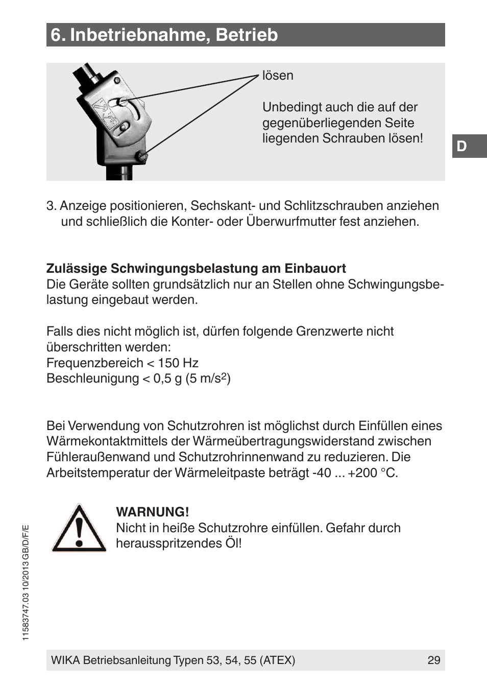 Inbetriebnahme, betrieb | WIKA 55 User Manual | Page 29 / 64