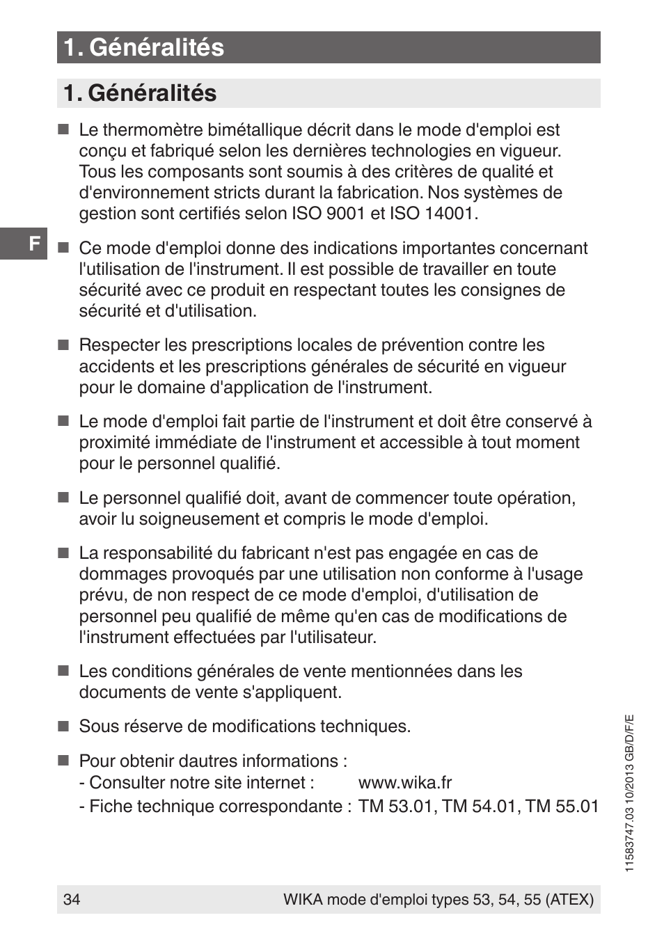 Généralités | WIKA 55 User Manual | Page 34 / 64