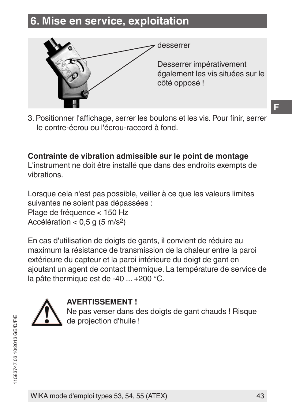 Mise en service, exploitation | WIKA 55 User Manual | Page 43 / 64