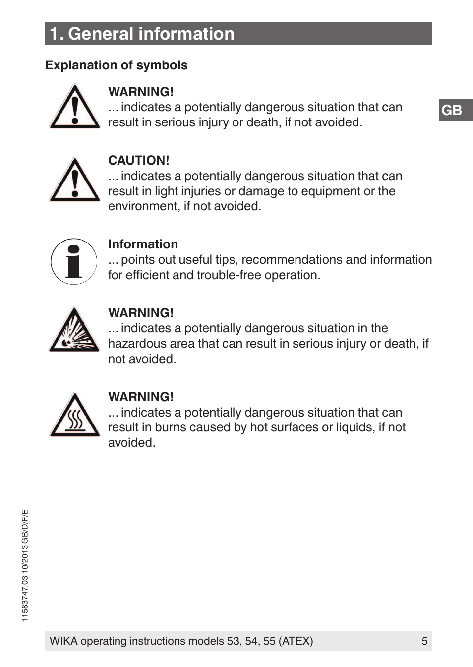 General information | WIKA 55 User Manual | Page 5 / 64