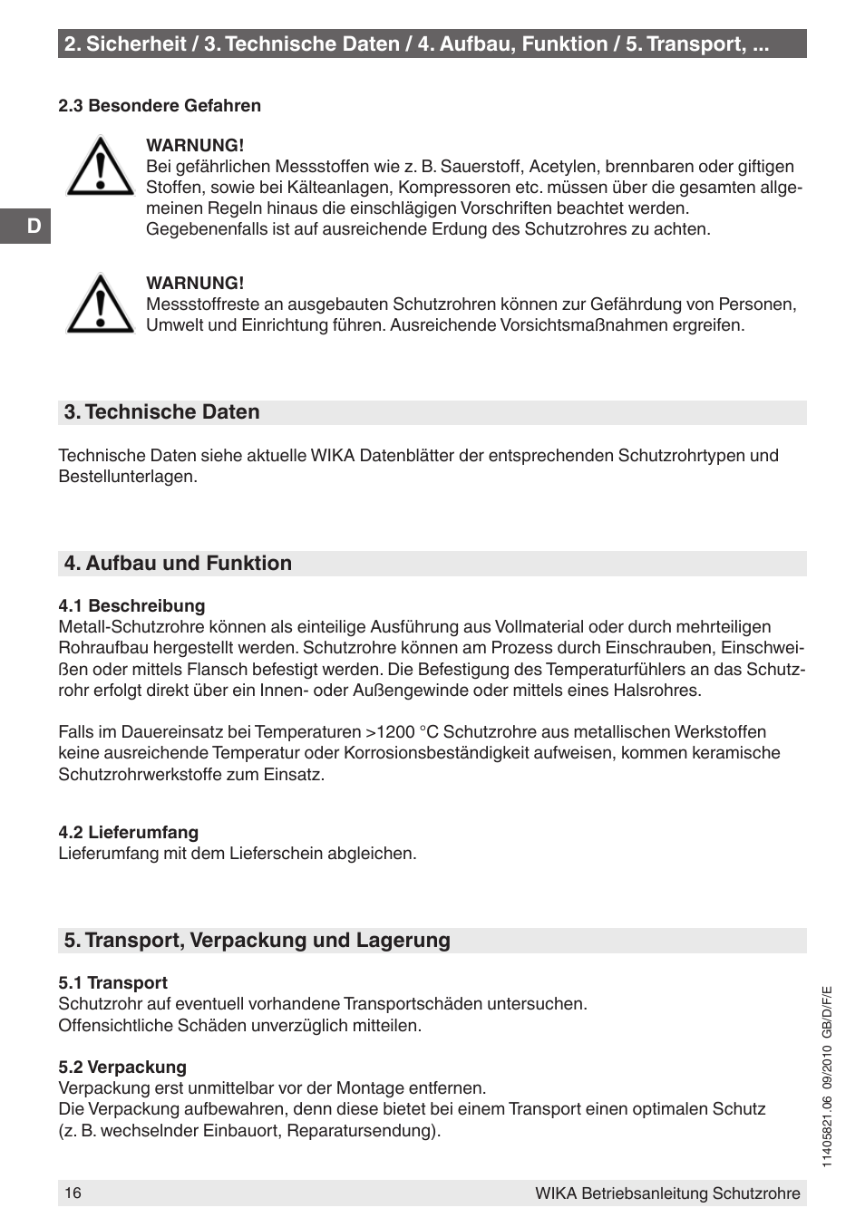 WIKA TW10-P User Manual | Page 16 / 44