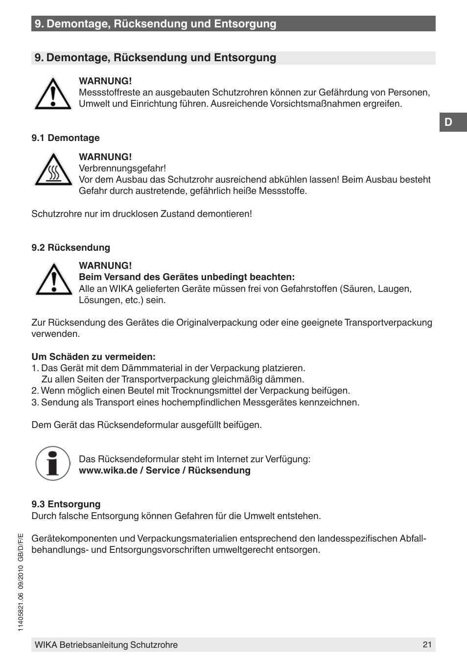 WIKA TW10-P User Manual | Page 21 / 44