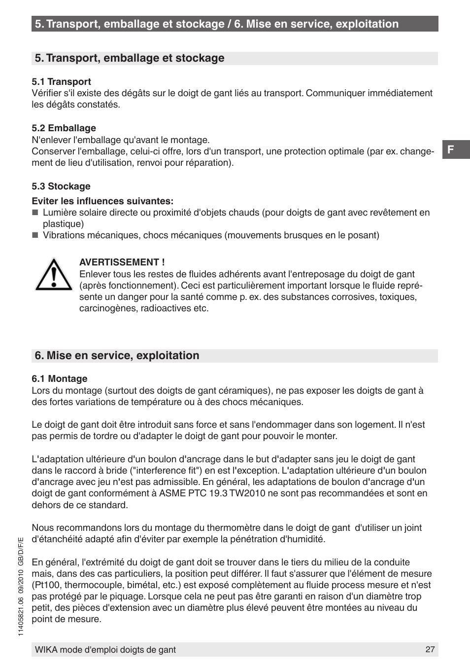 WIKA TW10-P User Manual | Page 27 / 44