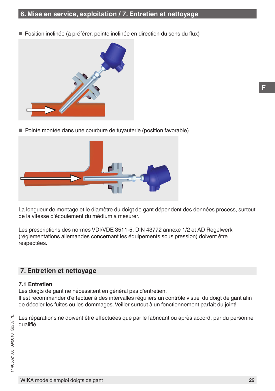Entretien et nettoyage | WIKA TW10-P User Manual | Page 29 / 44