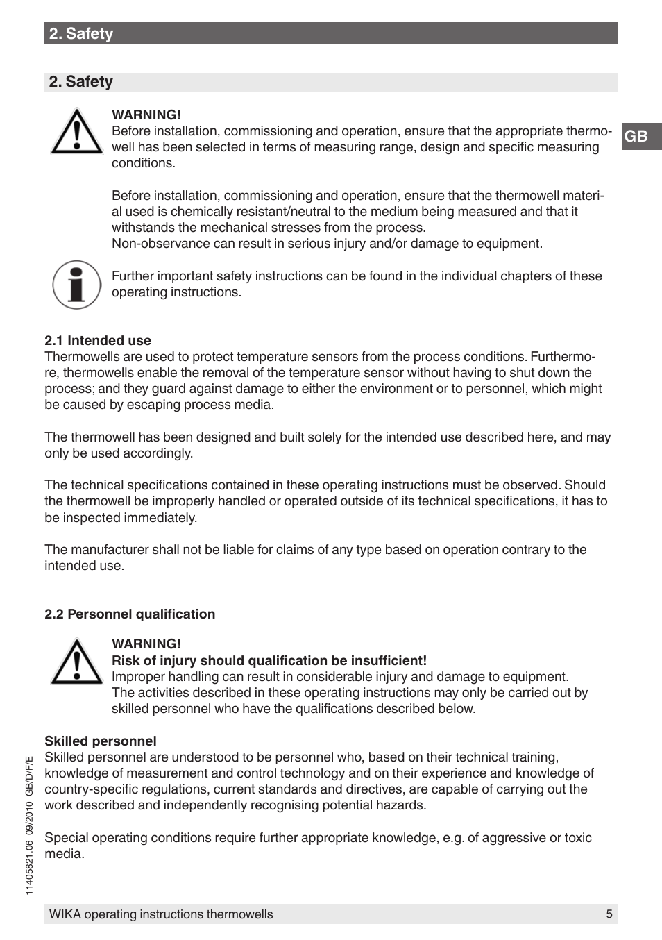 WIKA TW10-P User Manual | Page 5 / 44