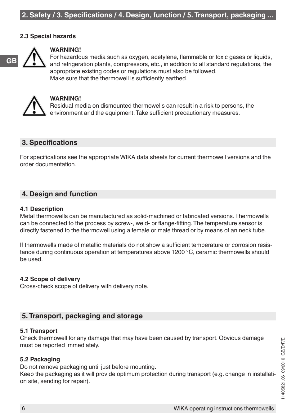 WIKA TW10-P User Manual | Page 6 / 44