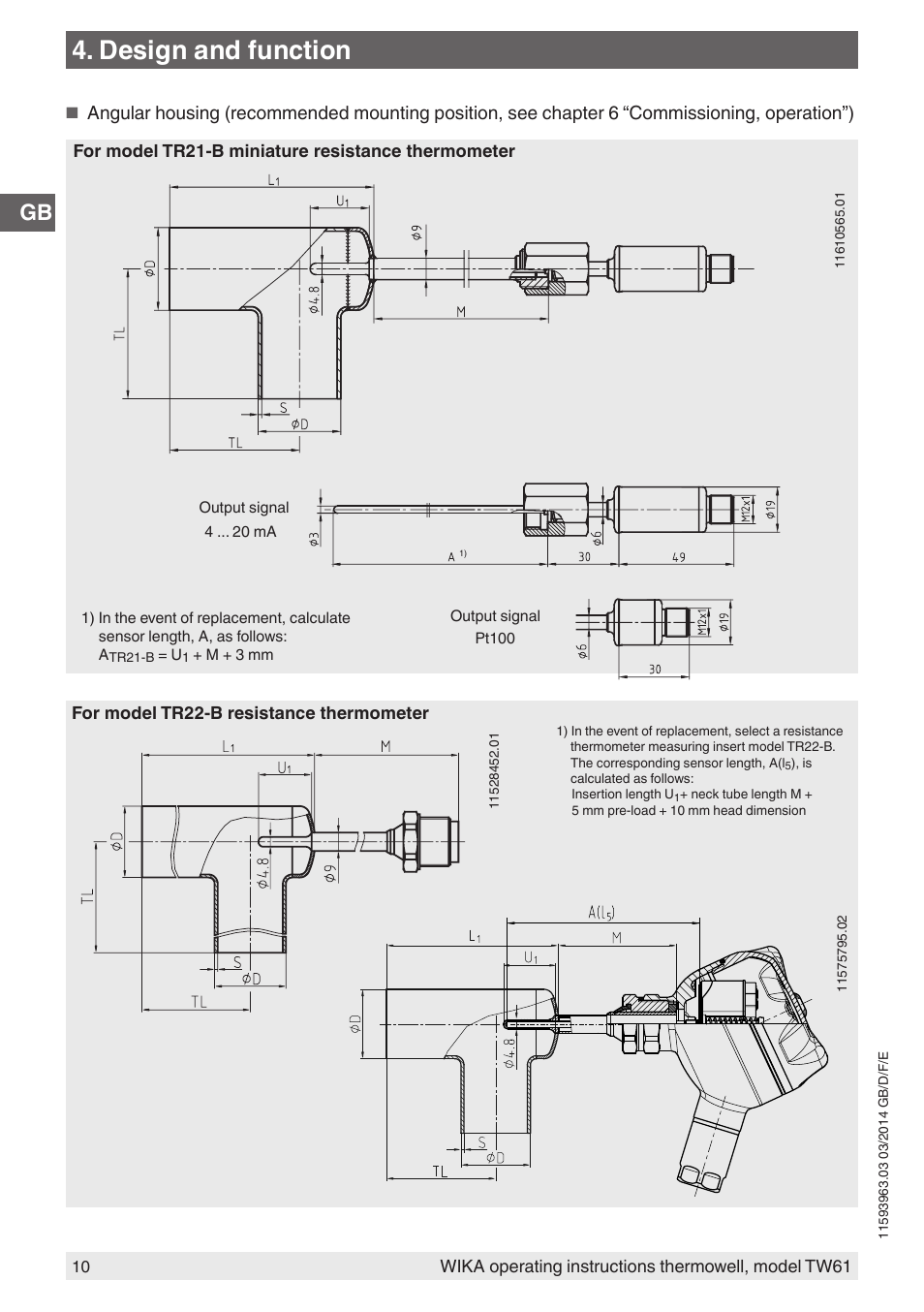 Design and function | WIKA TW61 User Manual | Page 10 / 68