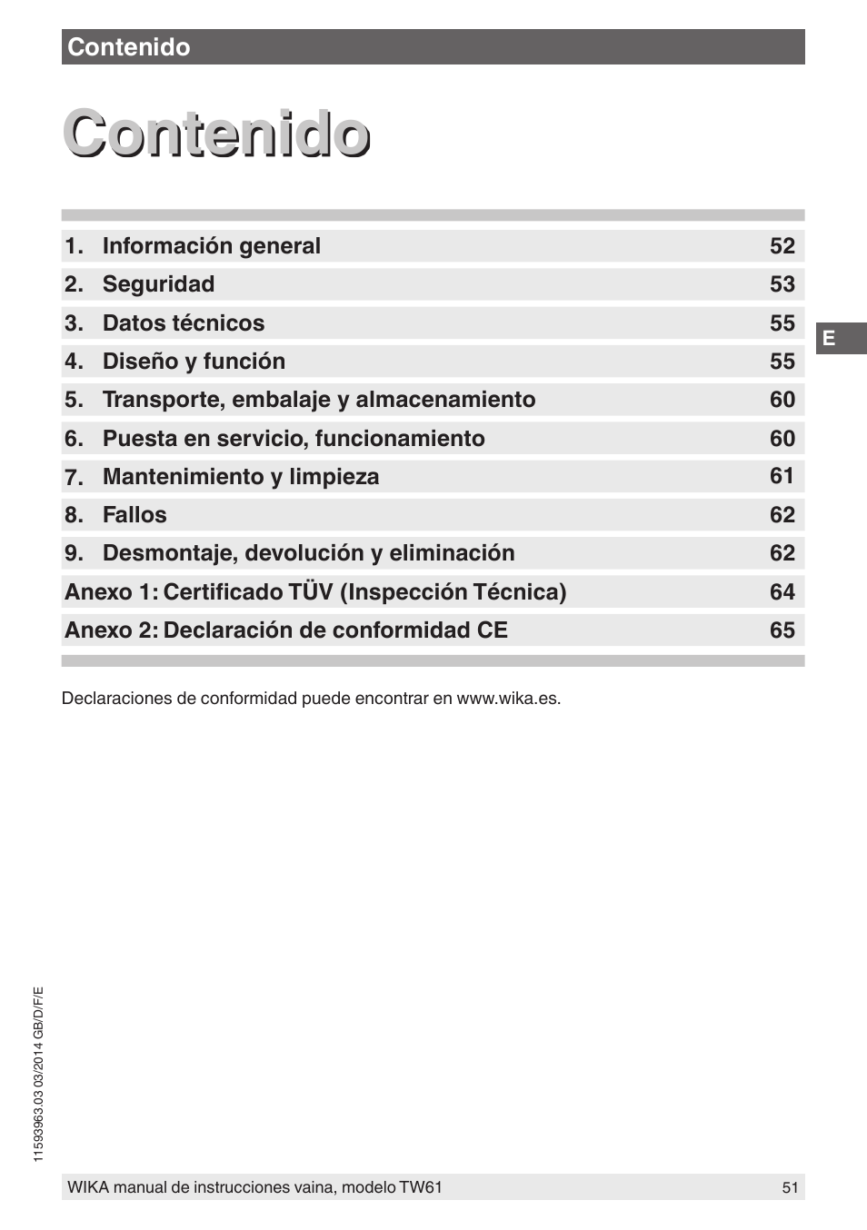 WIKA TW61 User Manual | Page 51 / 68