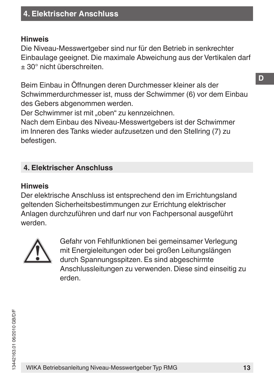 WIKA FLR User Manual | Page 13 / 28