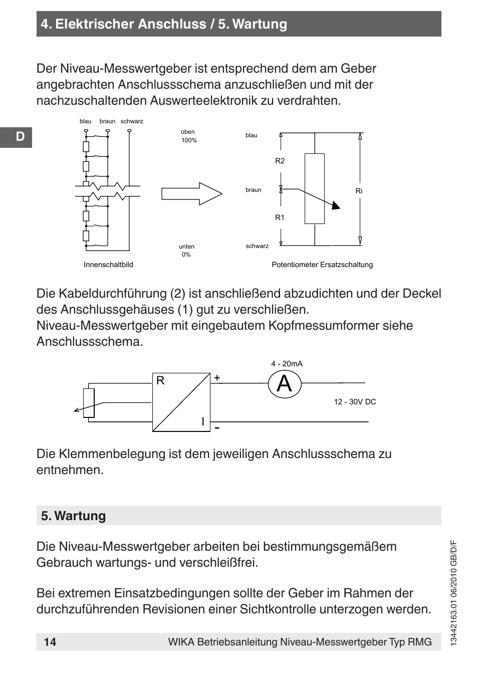 Wartung, Funktionsprüfung, Seite 2 von 12 | WIKA FLR User Manual | Page 14 / 28
