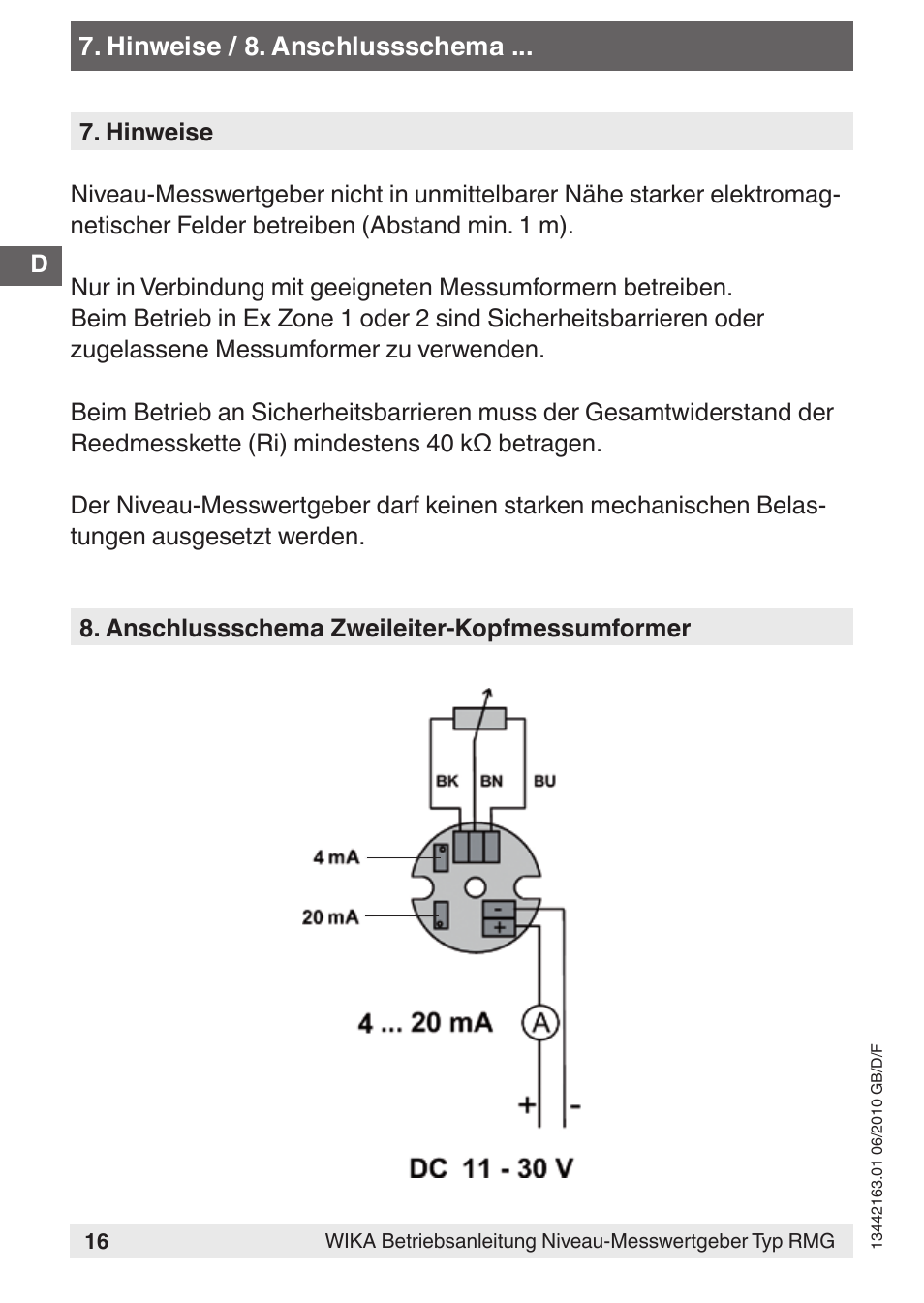 WIKA FLR User Manual | Page 16 / 28