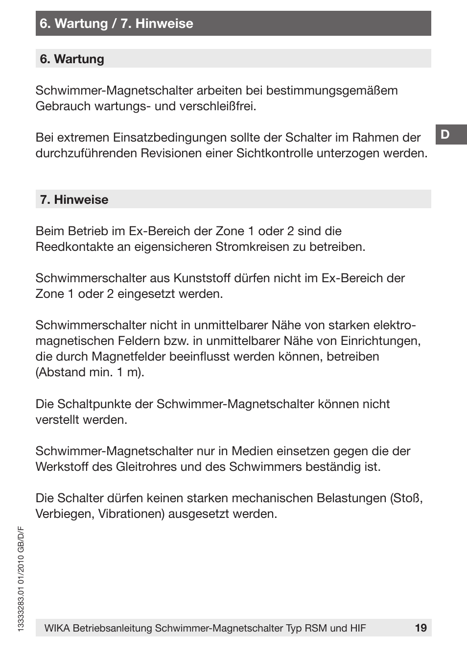 WIKA HIF User Manual | Page 19 / 36