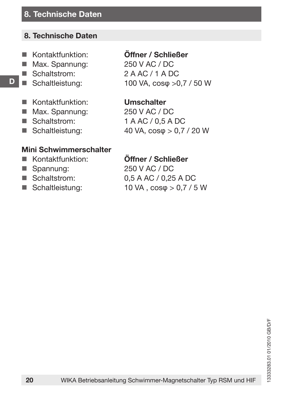 WIKA HIF User Manual | Page 20 / 36