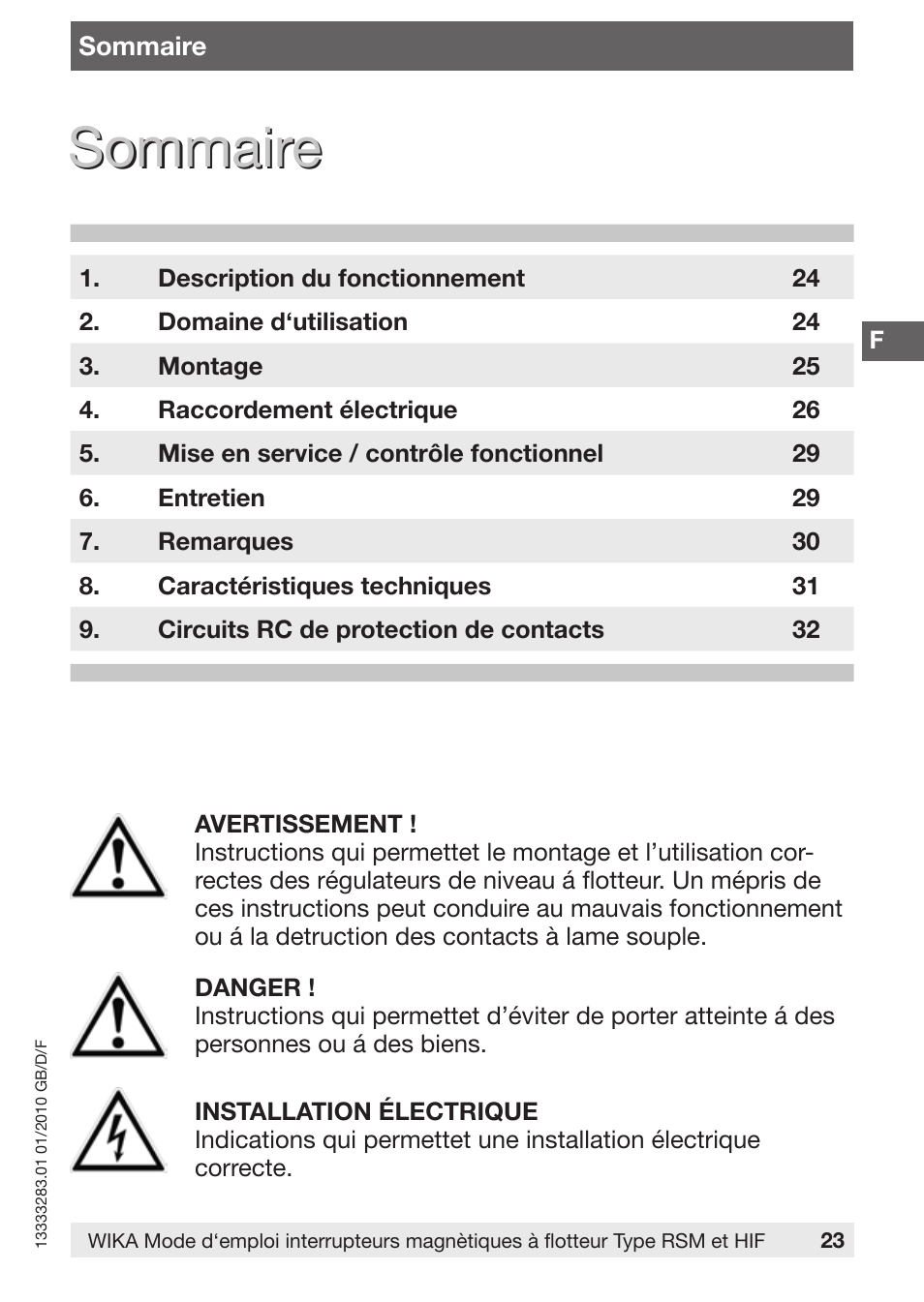 Sommaire | WIKA HIF User Manual | Page 23 / 36