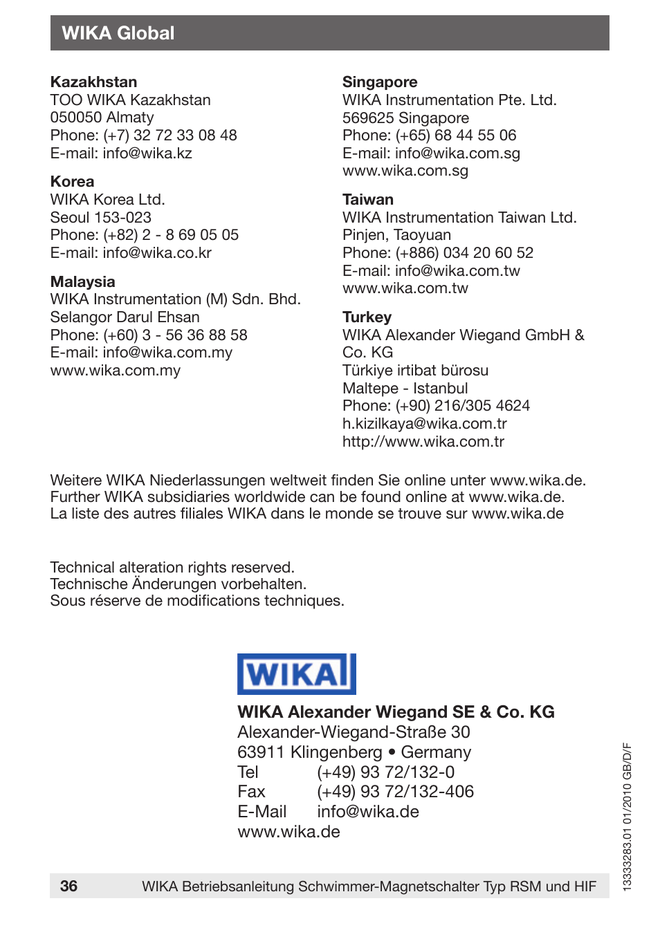 Wika global | WIKA HIF User Manual | Page 36 / 36