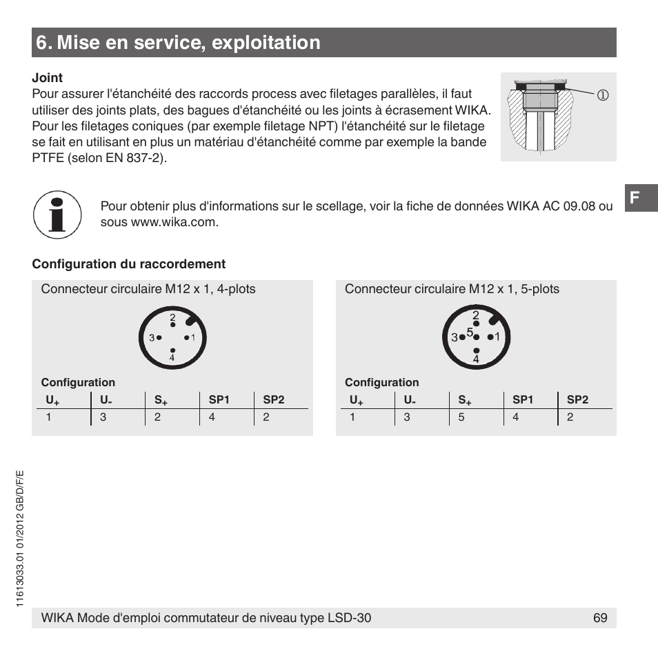 Mise en service, exploitation | WIKA LSD-30 User Manual | Page 69 / 104