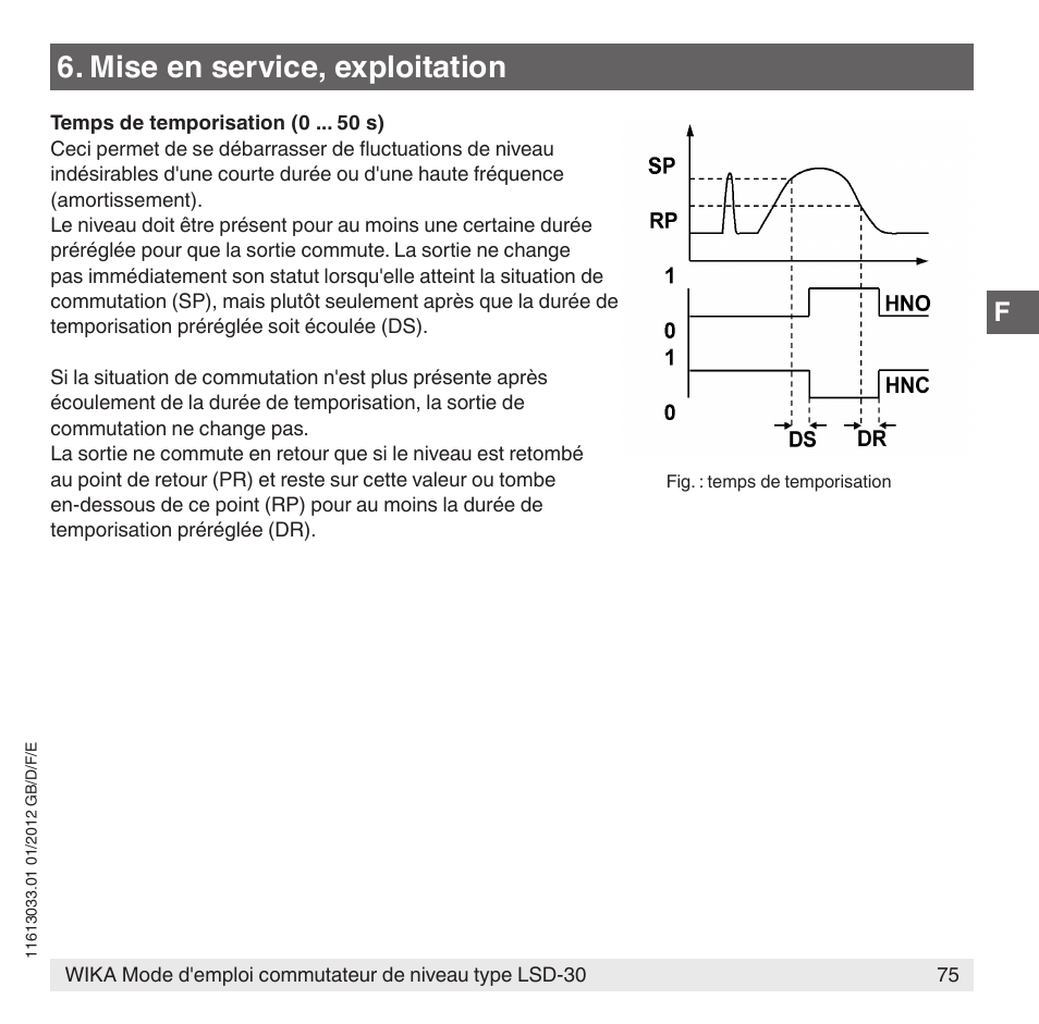 Mise en service, exploitation | WIKA LSD-30 User Manual | Page 75 / 104