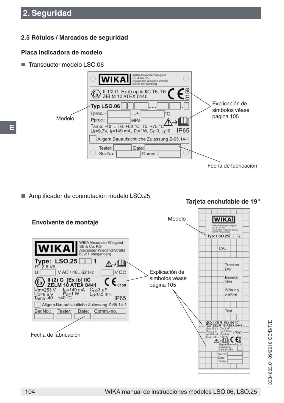 Seguridad | WIKA LSO.25 User Manual | Page 104 / 132