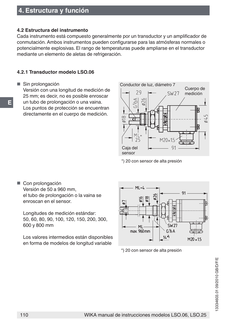 Estructura y función | WIKA LSO.25 User Manual | Page 110 / 132