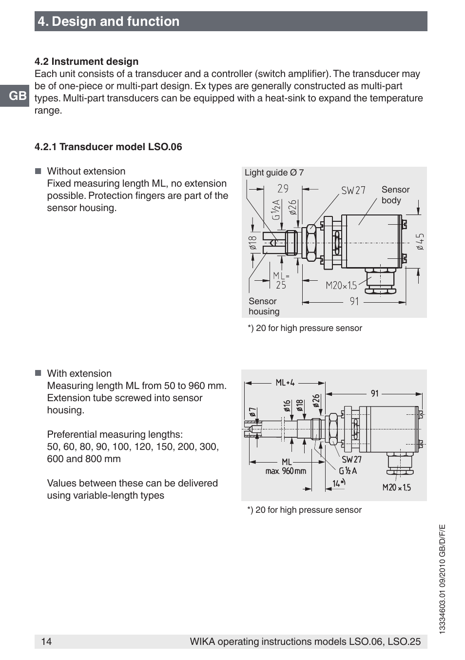 Design and function | WIKA LSO.25 User Manual | Page 14 / 132