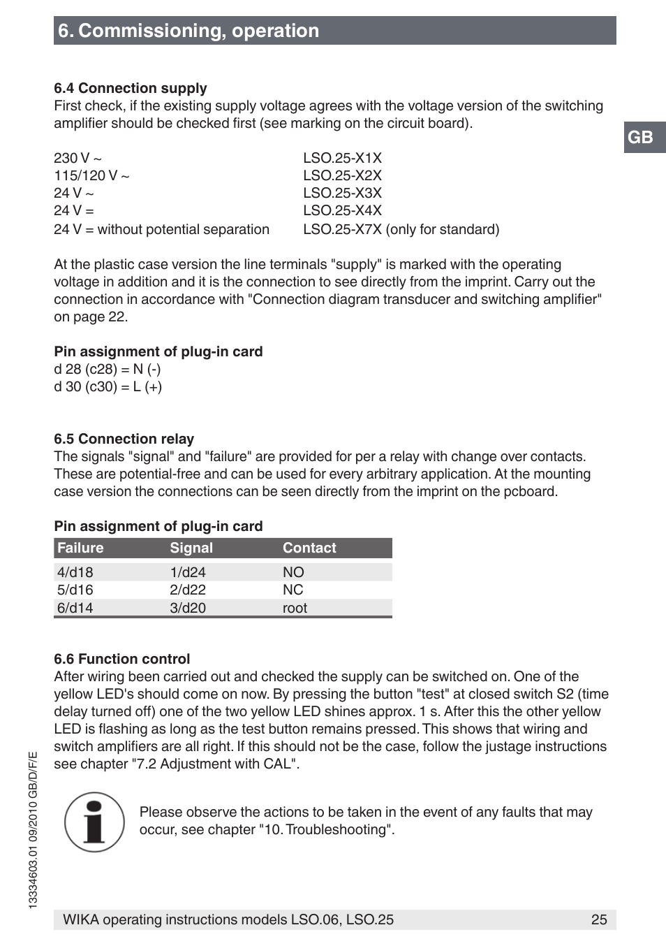 Commissioning, operation | WIKA LSO.25 User Manual | Page 25 / 132