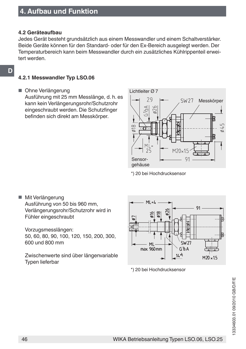 Aufbau und funktion | WIKA LSO.25 User Manual | Page 46 / 132