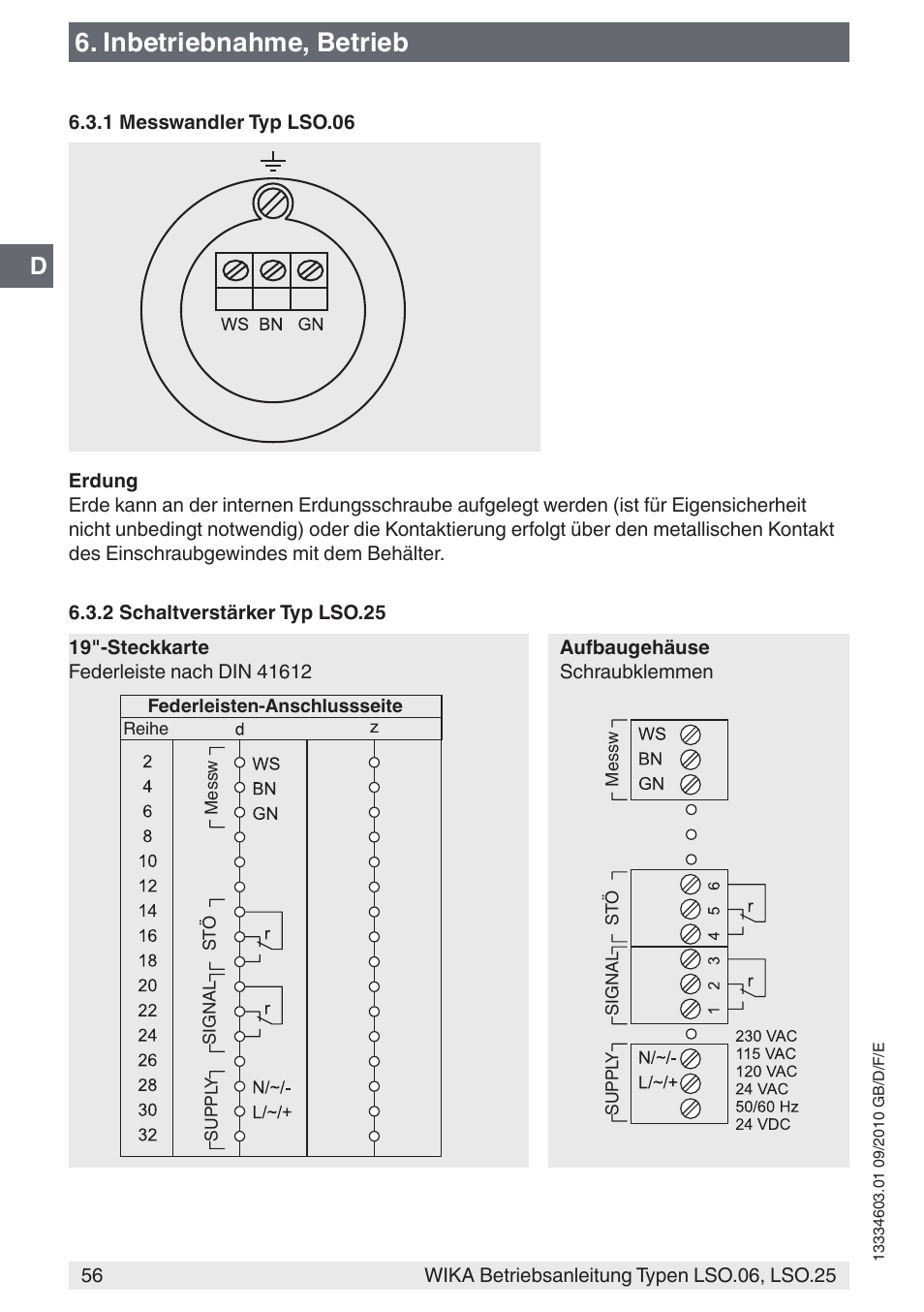 Inbetriebnahme, betrieb | WIKA LSO.25 User Manual | Page 56 / 132