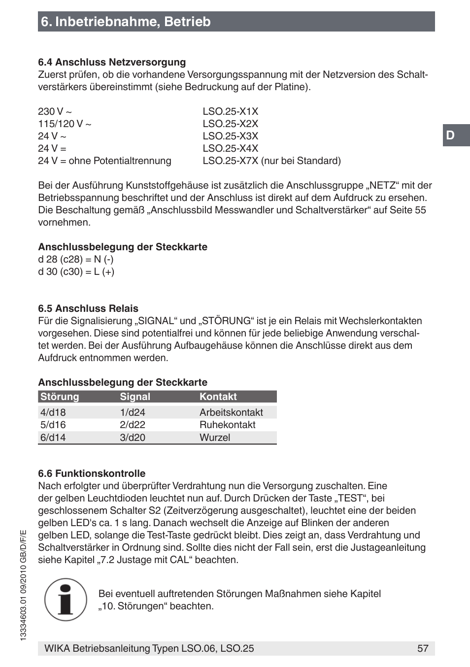 Inbetriebnahme, betrieb | WIKA LSO.25 User Manual | Page 57 / 132