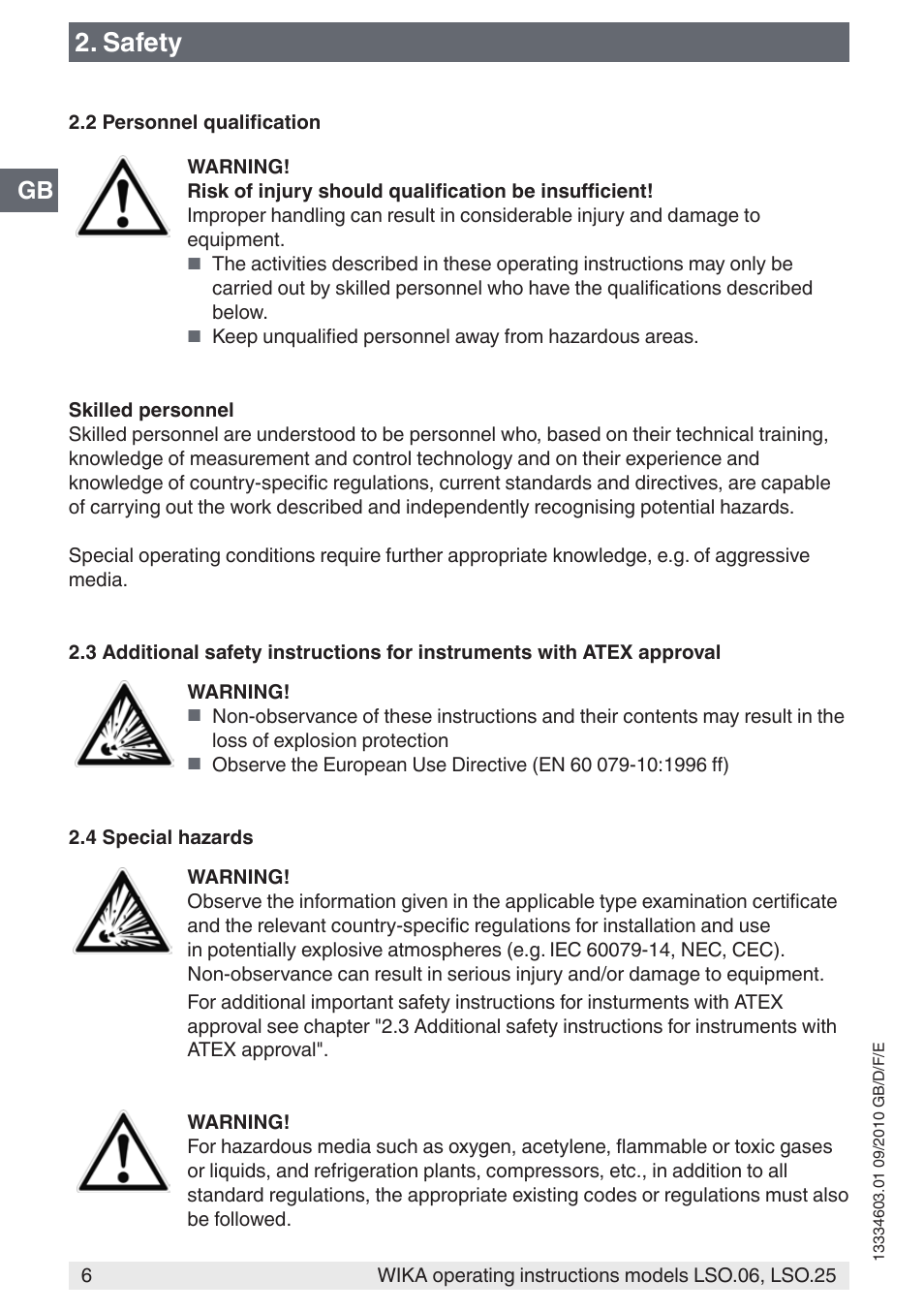 Safety | WIKA LSO.25 User Manual | Page 6 / 132