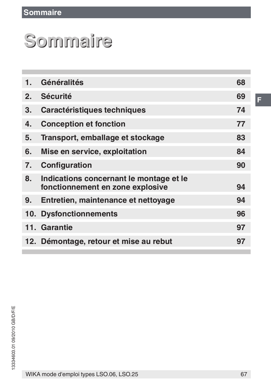 Sommaire | WIKA LSO.25 User Manual | Page 67 / 132