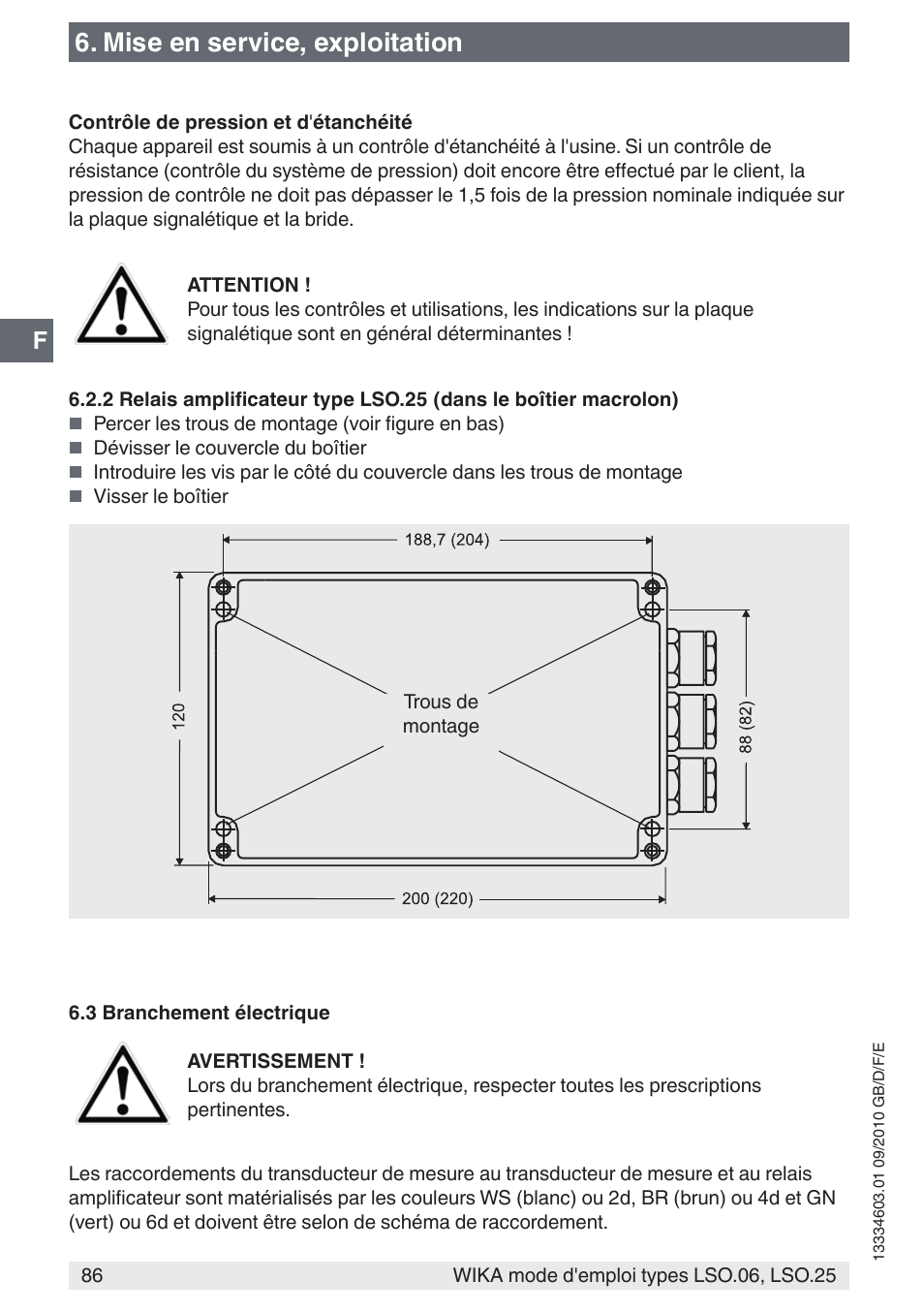 Mise en service, exploitation | WIKA LSO.25 User Manual | Page 86 / 132