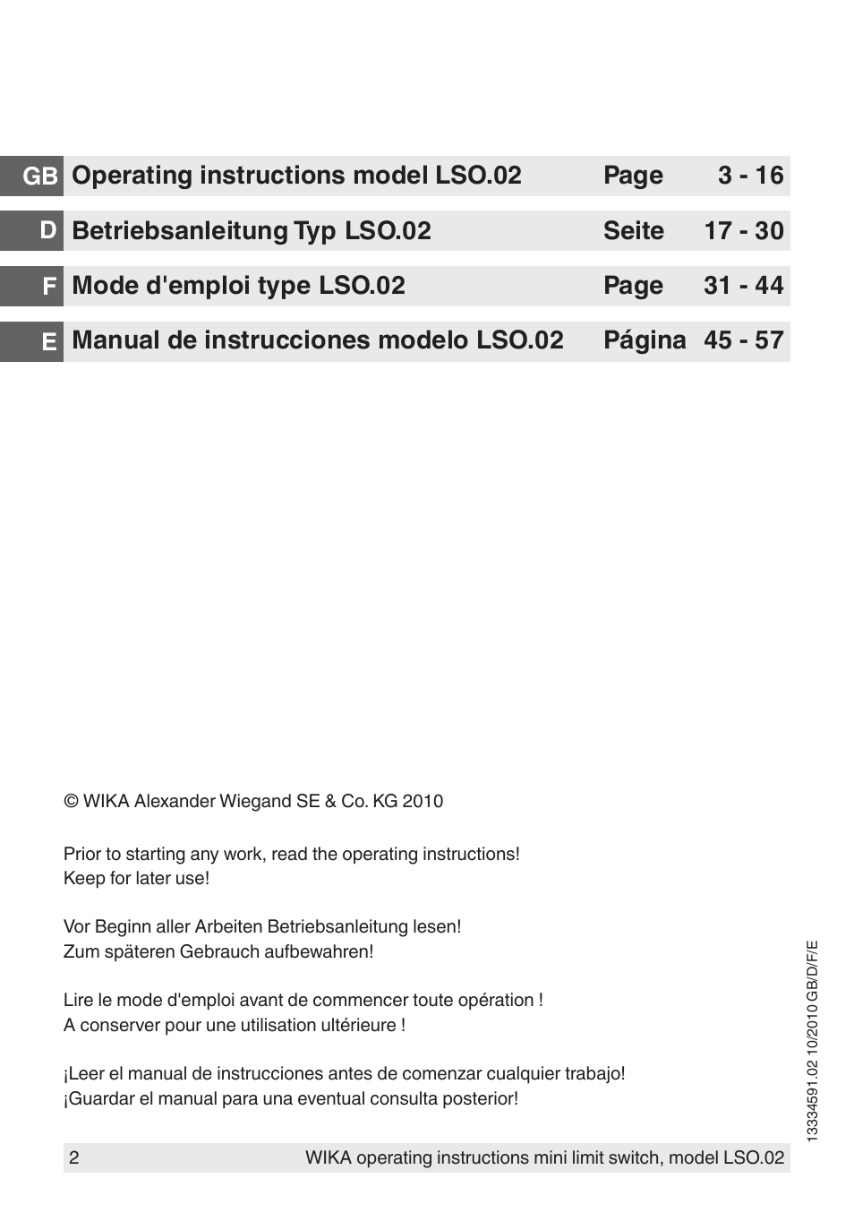 WIKA OLS-C20 User Manual | Page 2 / 60