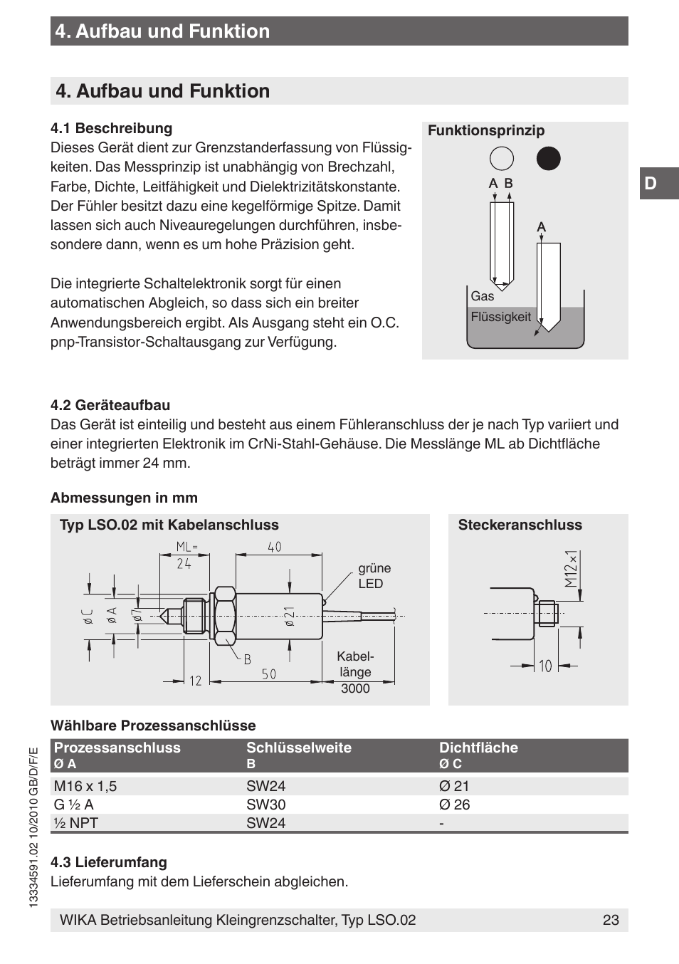 Aufbau und funktion | WIKA OLS-C20 User Manual | Page 23 / 60