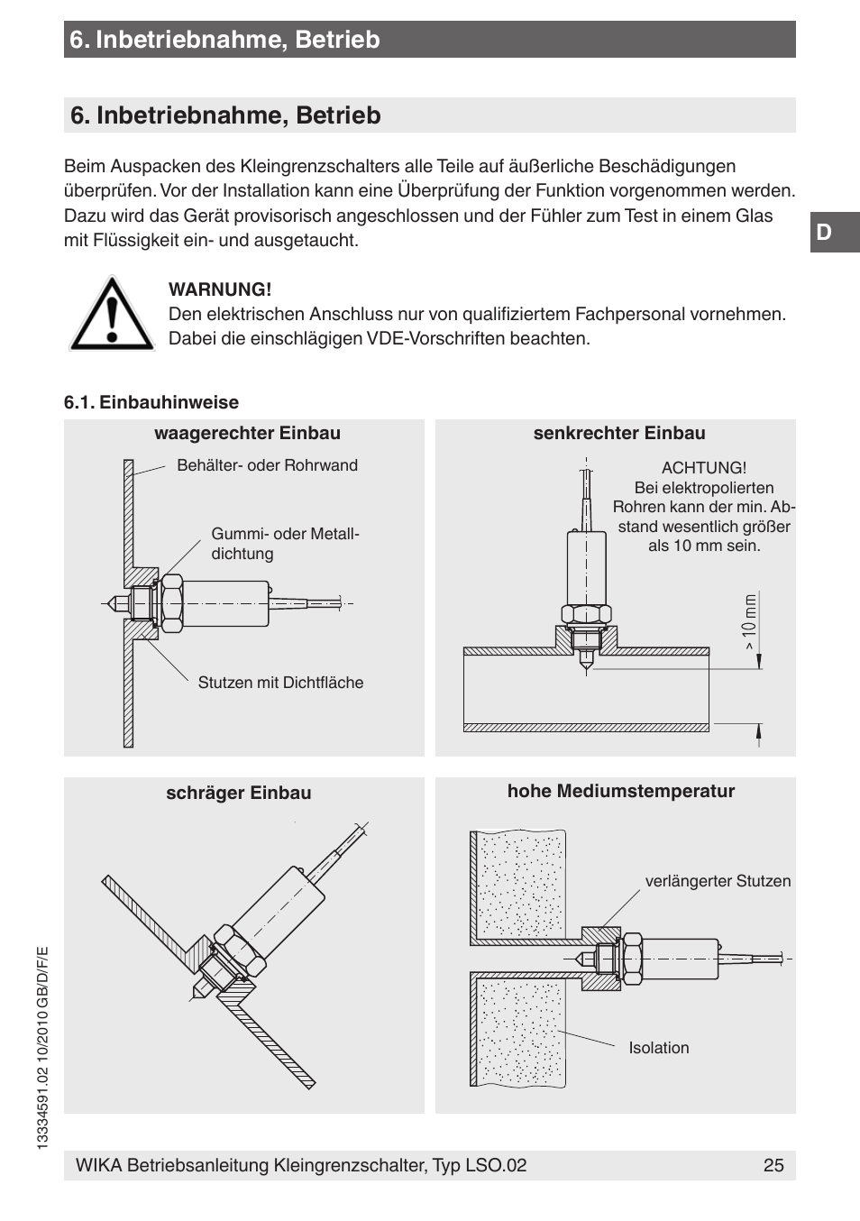 Inbetriebnahme, betrieb | WIKA OLS-C20 User Manual | Page 25 / 60